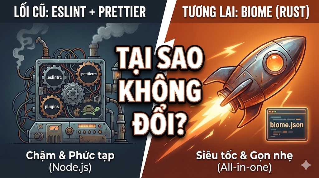 Dùng Biome thay cho combo ESLint + Prettier — Tại sao không?